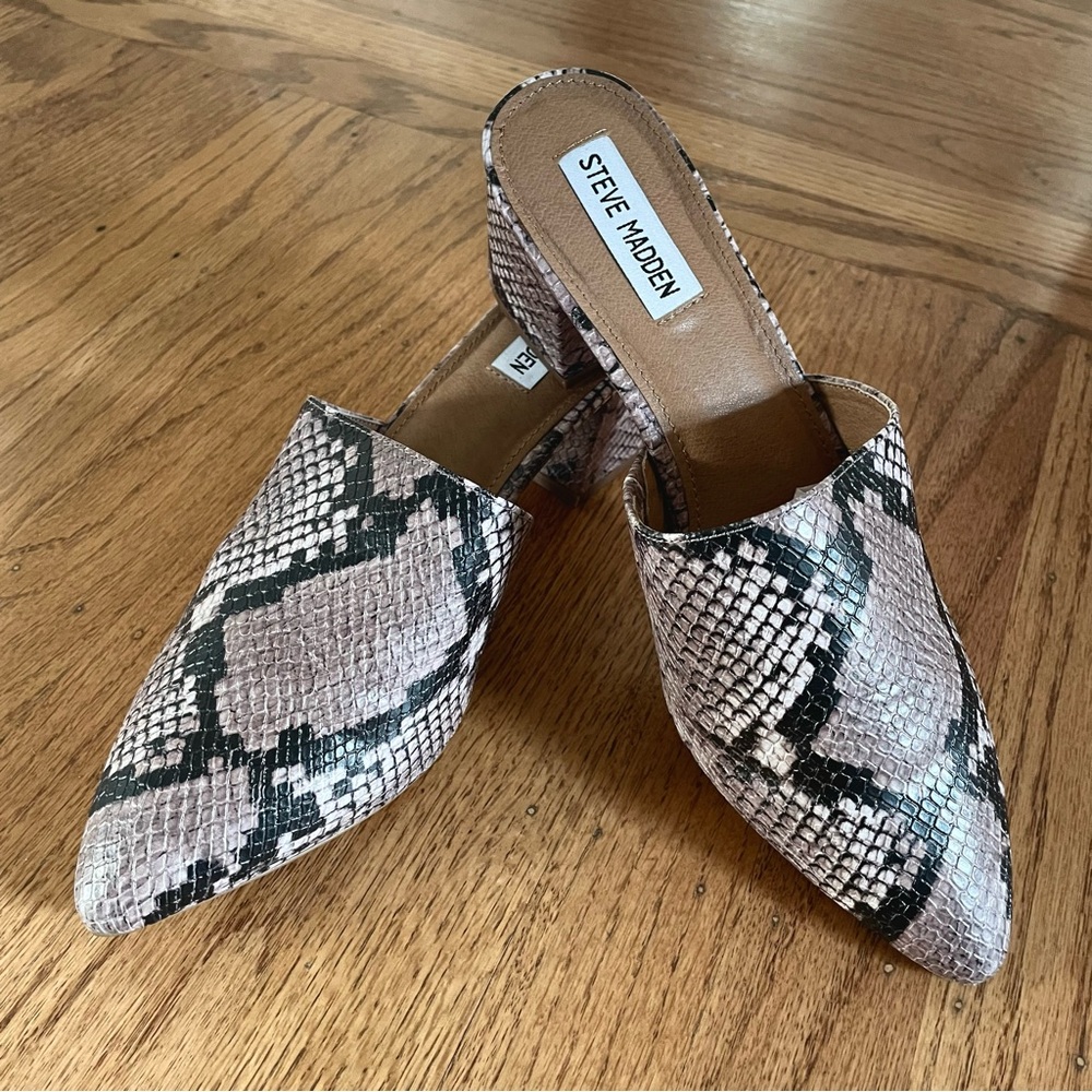 Steve Madden Snakeskin Mules